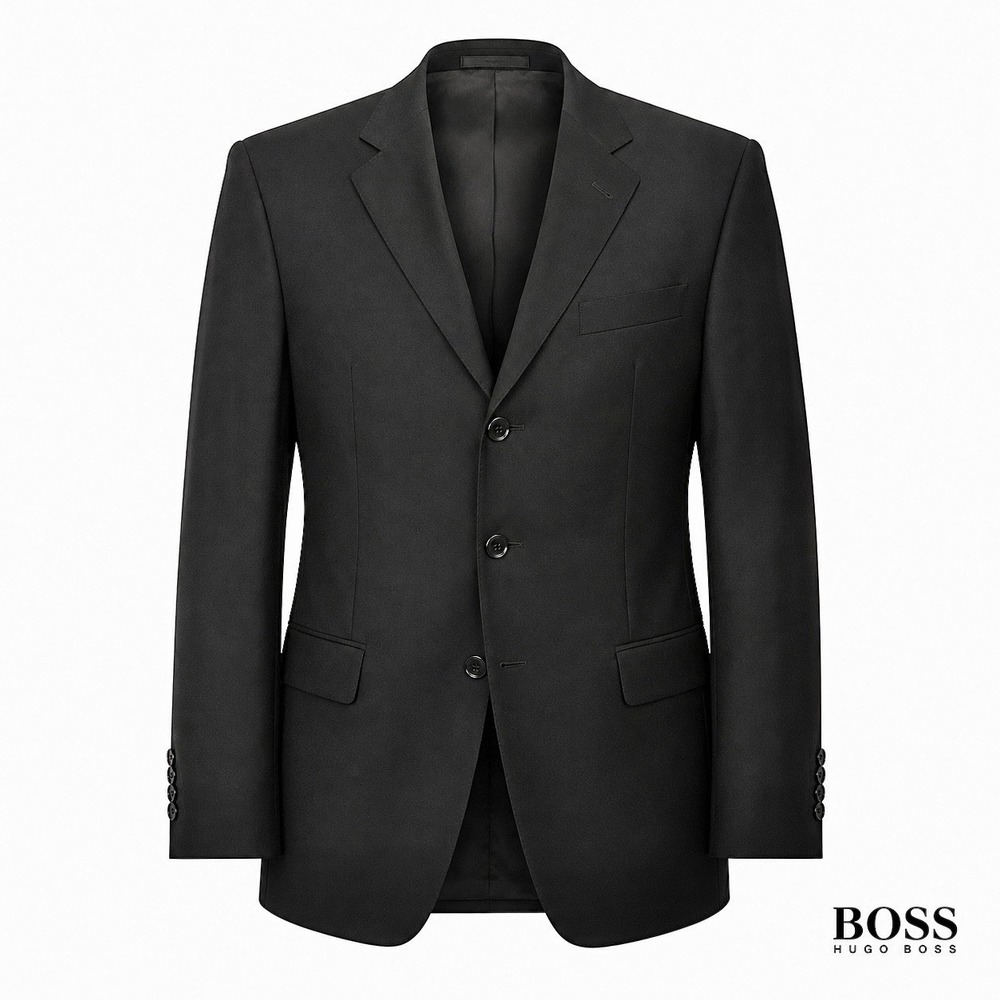 Boss Hugo Boss Men's 2XL Black Virgin Wool Blazer Poseidon Akropolis Size 58